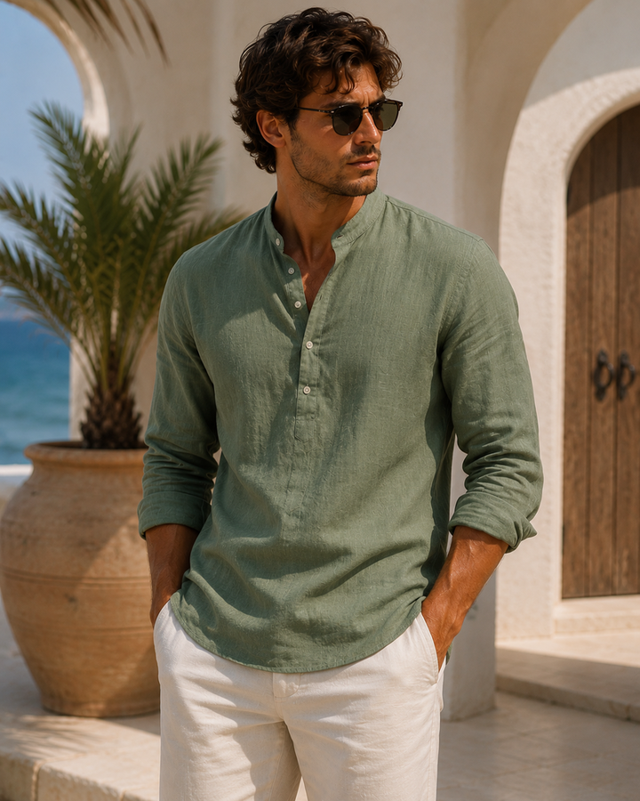 Camisa Henley - Lino Premium