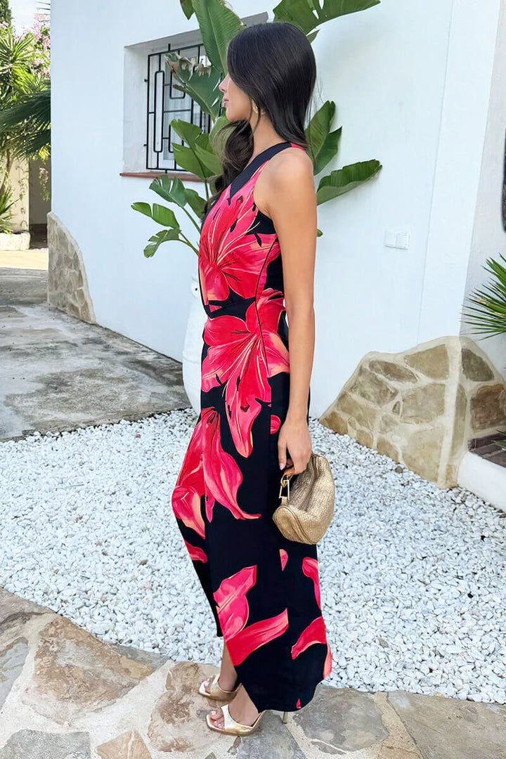 Vestido Coral - Midi Asimétrico